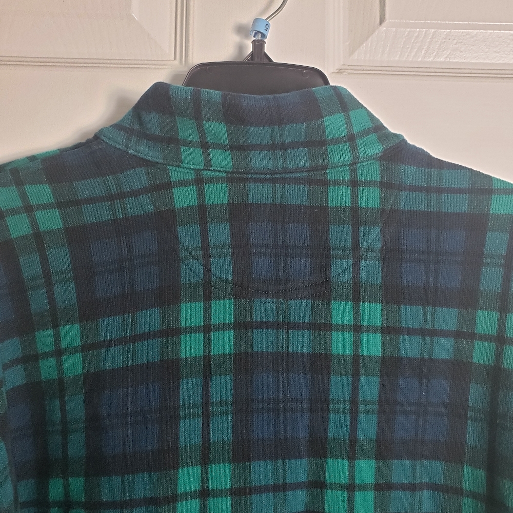 Lands End Long Sleeve Quarter Zip Plaid Pullover - Picture 8 of 9
